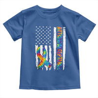 Autism Acceptance Toddler T Shirt US Flag Ribbon Support Neurodiversity