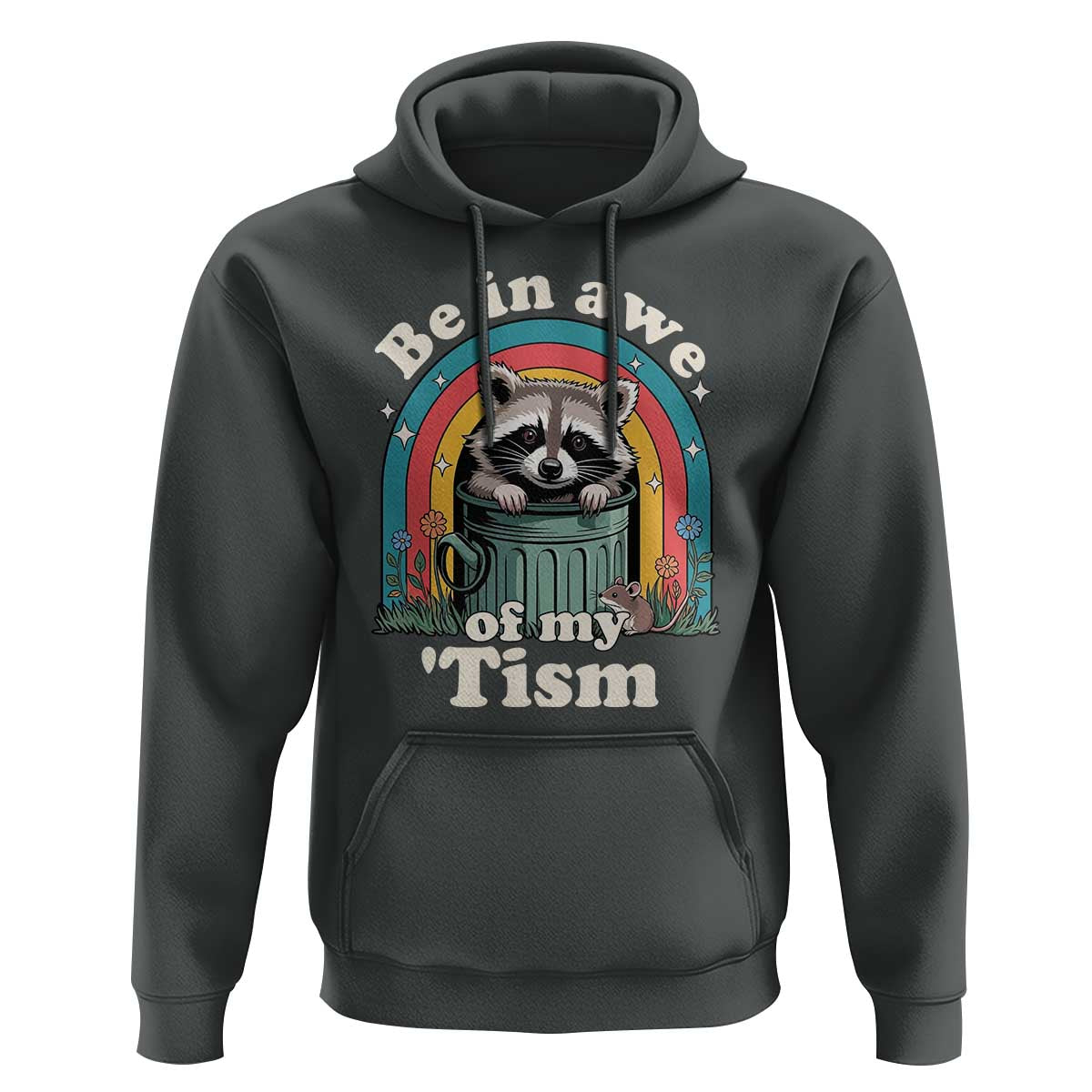 Be in Awe of My Tism Hoodie Funny Raccoon Autism Acceptance