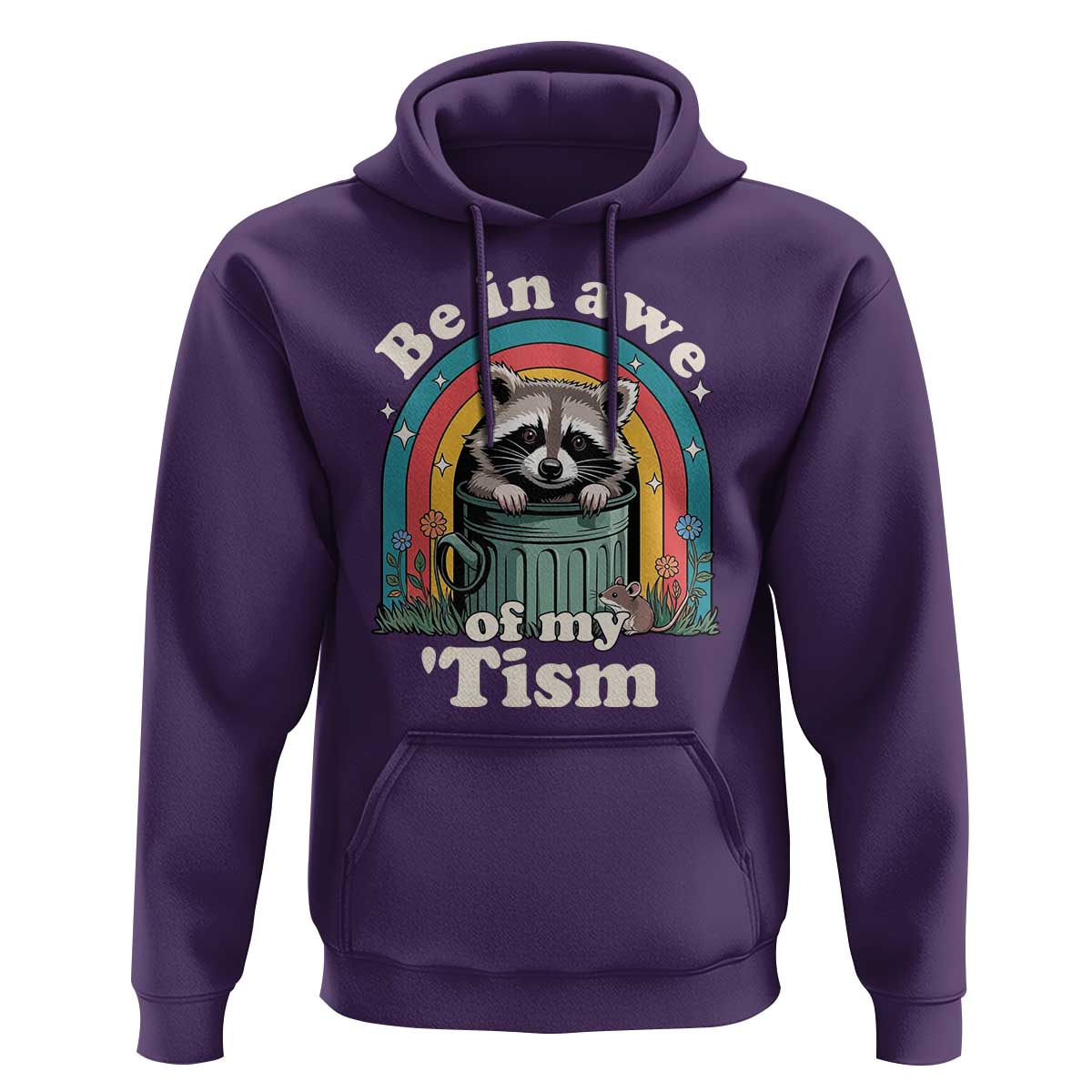 Be in Awe of My Tism Hoodie Funny Raccoon Autism Acceptance