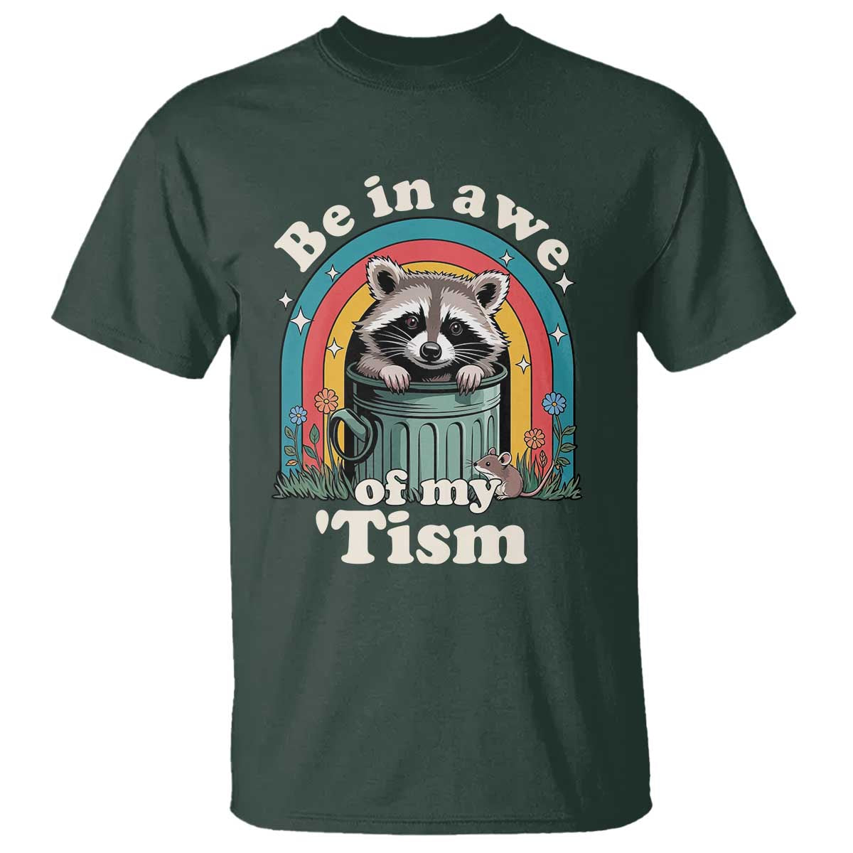 Be in Awe of My Tism T Shirt Funny Raccoon Autism Acceptance