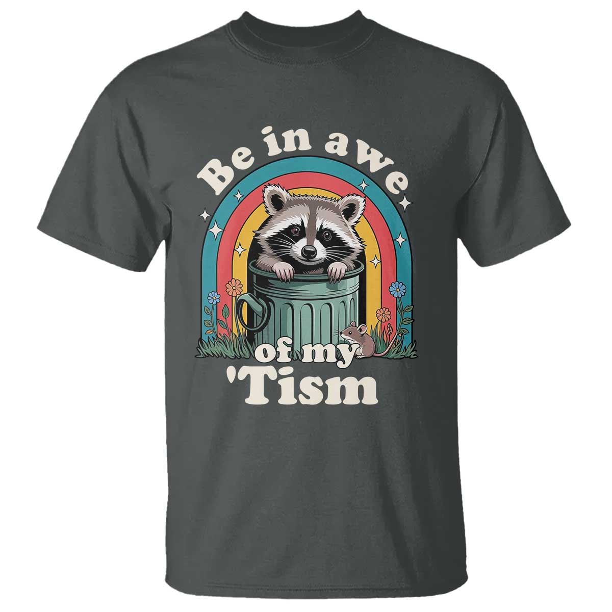 Be in Awe of My Tism T Shirt Funny Raccoon Autism Acceptance