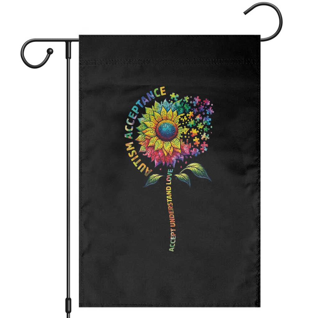 Autism Acceptance Garden Flag Accept Understand Love Sunflower Puzzle