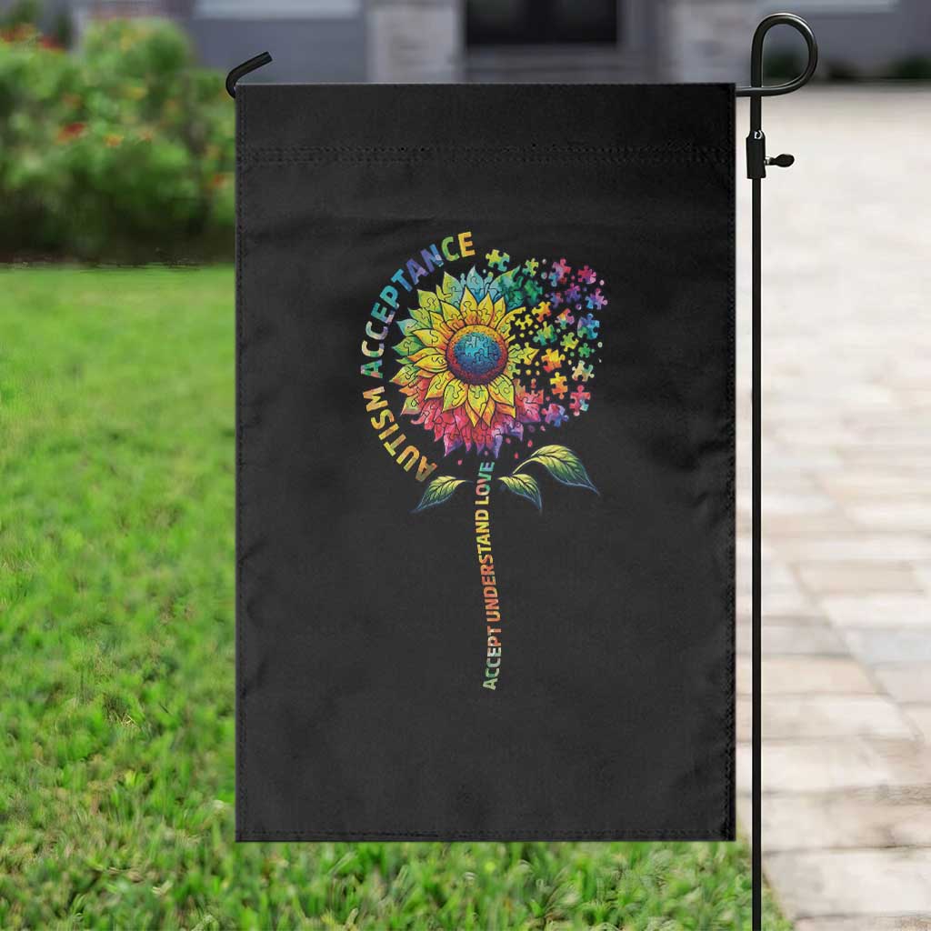 Autism Acceptance Garden Flag Accept Understand Love Sunflower Puzzle