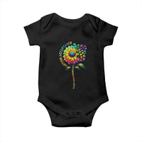 Autism Acceptance Baby Onesie Accept Understand Love Sunflower Puzzle