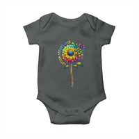 Autism Acceptance Baby Onesie Accept Understand Love Sunflower Puzzle
