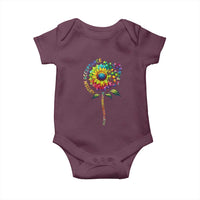 Autism Acceptance Baby Onesie Accept Understand Love Sunflower Puzzle