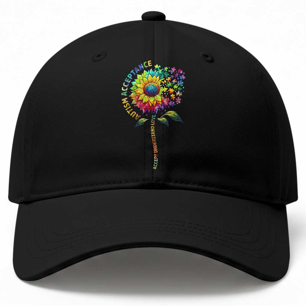 Autism Acceptance Baseball Cap Accept Understand Love Sunflower Puzzle