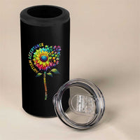 Autism Acceptance 4 in 1 Can Cooler Tumbler Accept Understand Love Sunflower Puzzle