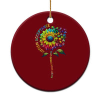 Autism Acceptance Ceramic Ornament Accept Understand Love Sunflower Puzzle