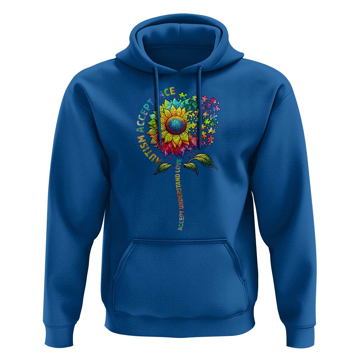 Autism Acceptance Hoodie Accept Understand Love Sunflower Puzzle