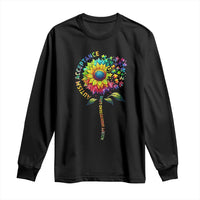 Autism Acceptance Long Sleeve Shirt Accept Understand Love Sunflower Puzzle