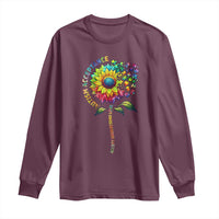 Autism Acceptance Long Sleeve Shirt Accept Understand Love Sunflower Puzzle