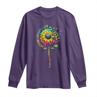 Autism Acceptance Long Sleeve Shirt Accept Understand Love Sunflower Puzzle