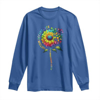 Autism Acceptance Long Sleeve Shirt Accept Understand Love Sunflower Puzzle