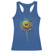 Autism Acceptance Racerback Tank Top Accept Understand Love Sunflower Puzzle