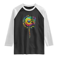 Autism Acceptance Raglan Shirt Accept Understand Love Sunflower Puzzle