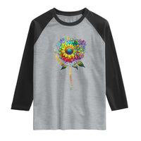 Autism Acceptance Raglan Shirt Accept Understand Love Sunflower Puzzle