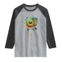 Autism Acceptance Raglan Shirt Accept Understand Love Sunflower Puzzle