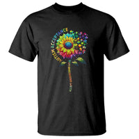 Autism Acceptance T Shirt Accept Understand Love Sunflower Puzzle