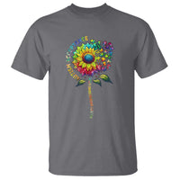 Autism Acceptance T Shirt Accept Understand Love Sunflower Puzzle