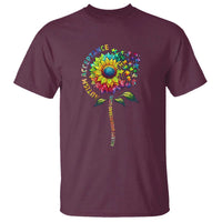 Autism Acceptance T Shirt Accept Understand Love Sunflower Puzzle