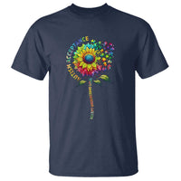 Autism Acceptance T Shirt Accept Understand Love Sunflower Puzzle