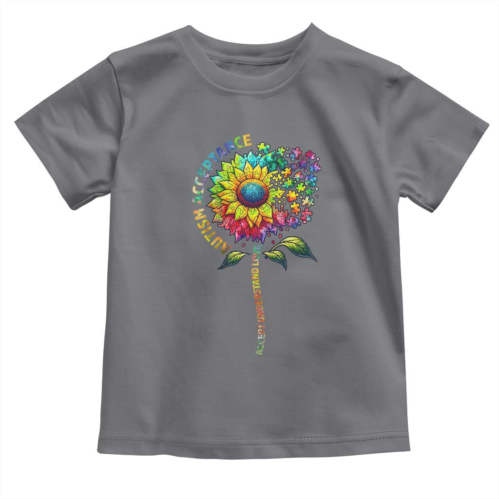Autism Acceptance Toddler T Shirt Accept Understand Love Sunflower Puzzle