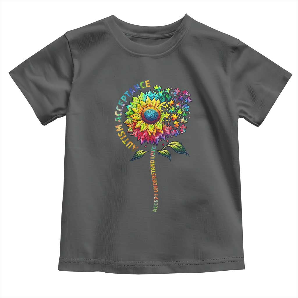 Autism Acceptance Toddler T Shirt Accept Understand Love Sunflower Puzzle