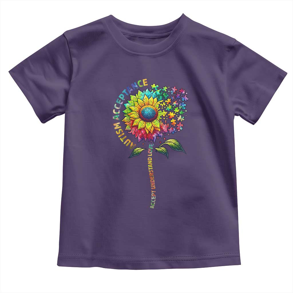 Autism Acceptance Toddler T Shirt Accept Understand Love Sunflower Puzzle
