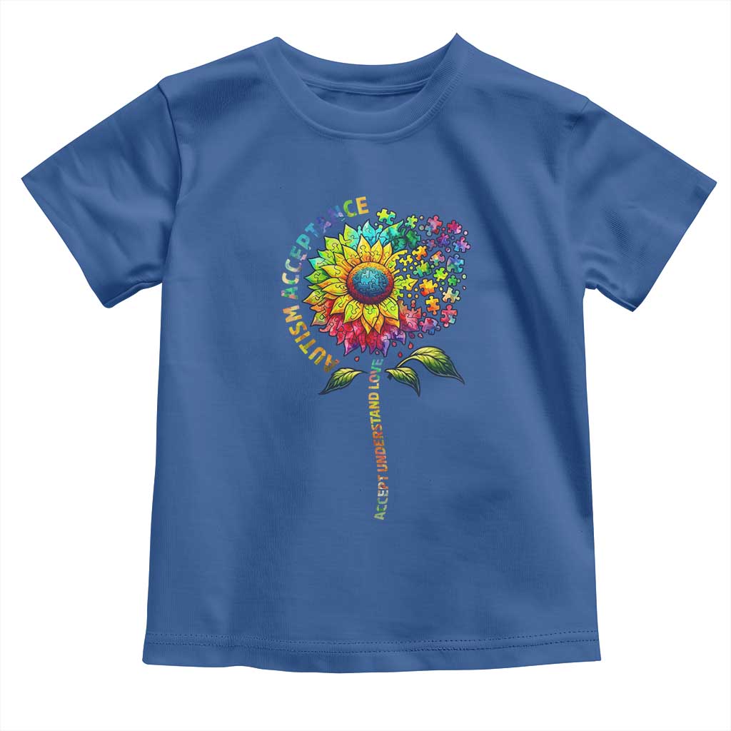 Autism Acceptance Toddler T Shirt Accept Understand Love Sunflower Puzzle