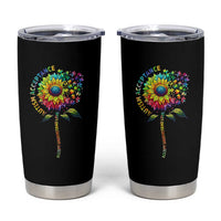 Autism Acceptance Tumbler Cup Accept Understand Love Sunflower Puzzle