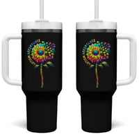 Autism Acceptance Tumbler With Handle Accept Understand Love Sunflower Puzzle