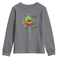 Autism Acceptance Youth Sweatshirt Accept Understand Love Sunflower Puzzle