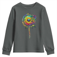Autism Acceptance Youth Sweatshirt Accept Understand Love Sunflower Puzzle