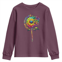 Autism Acceptance Youth Sweatshirt Accept Understand Love Sunflower Puzzle