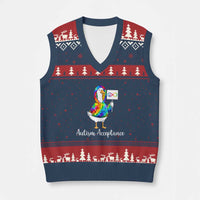 Autism Acceptance V-Neck Knit Sweater Vest Accept Understand Love Support Neurodivergent