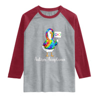 Autism Acceptance Raglan Shirt Accept Understand Love Support Neurodivergent