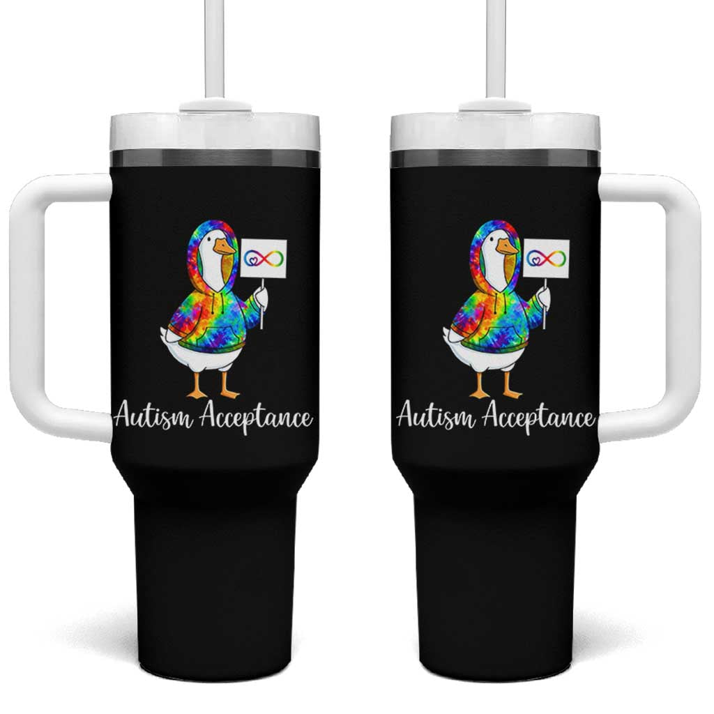 Autism Acceptance Tumbler With Handle Accept Understand Love Support Neurodivergent