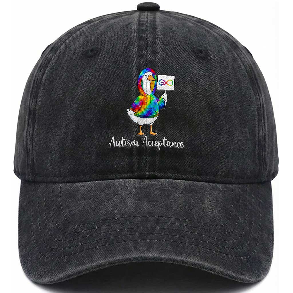 Autism Acceptance Washed Cotton Baseball Cap Accept Understand Love Support Neurodivergent