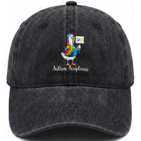 Autism Acceptance Washed Cotton Baseball Cap Accept Understand Love Support Neurodivergent