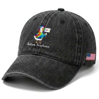 Autism Acceptance Washed Cotton Baseball Cap Accept Understand Love Support Neurodivergent