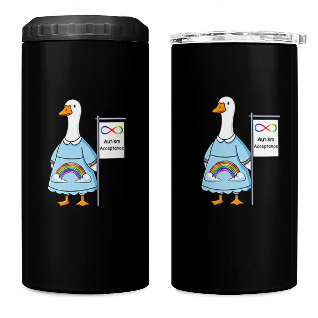 Autism Acceptance 4 in 1 Can Cooler Tumbler Neurodivergent Awareness Silly Goose Support