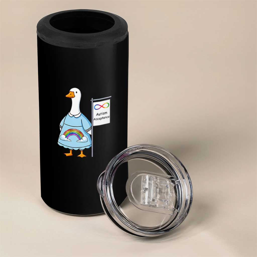 Autism Acceptance 4 in 1 Can Cooler Tumbler Neurodivergent Awareness Silly Goose Support