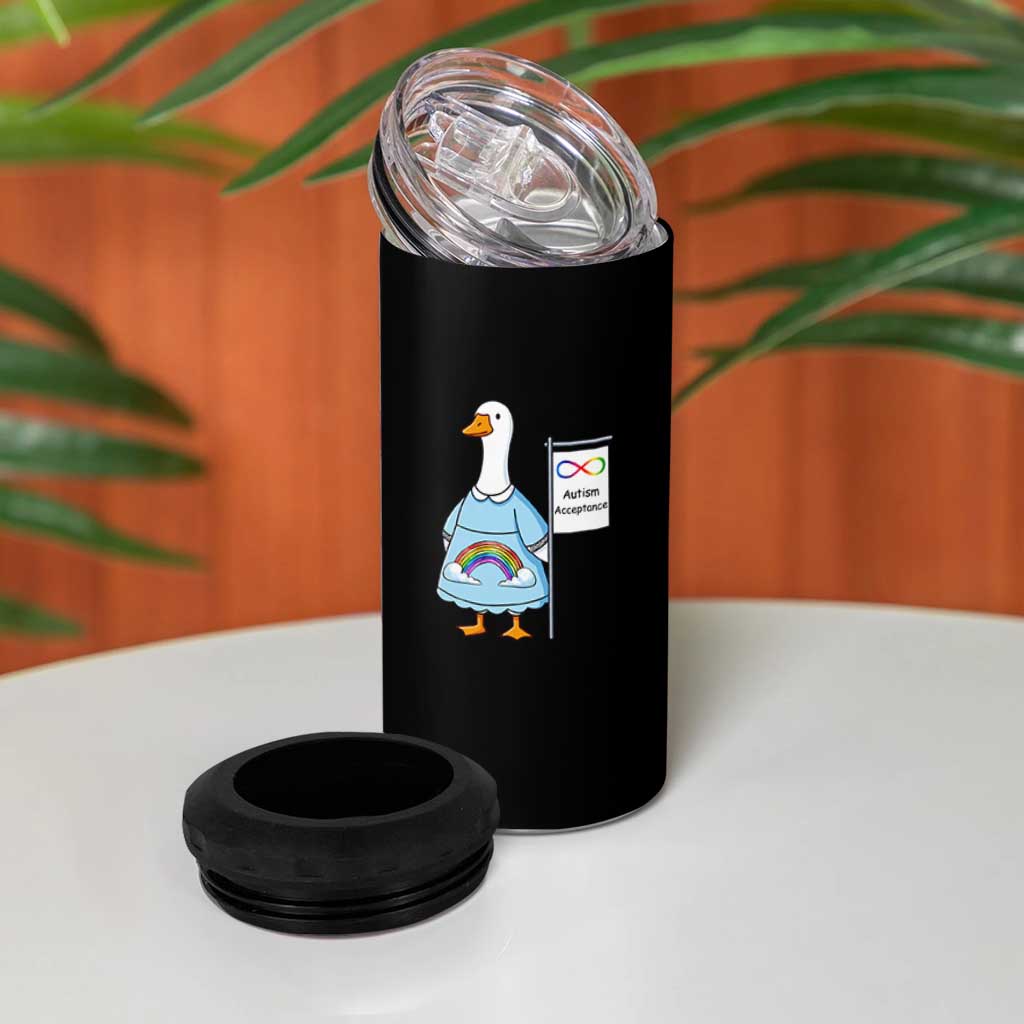 Autism Acceptance 4 in 1 Can Cooler Tumbler Neurodivergent Awareness Silly Goose Support