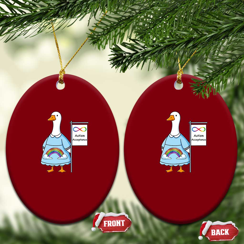 Autism Acceptance Ceramic Ornament Neurodivergent Awareness Silly Goose Support