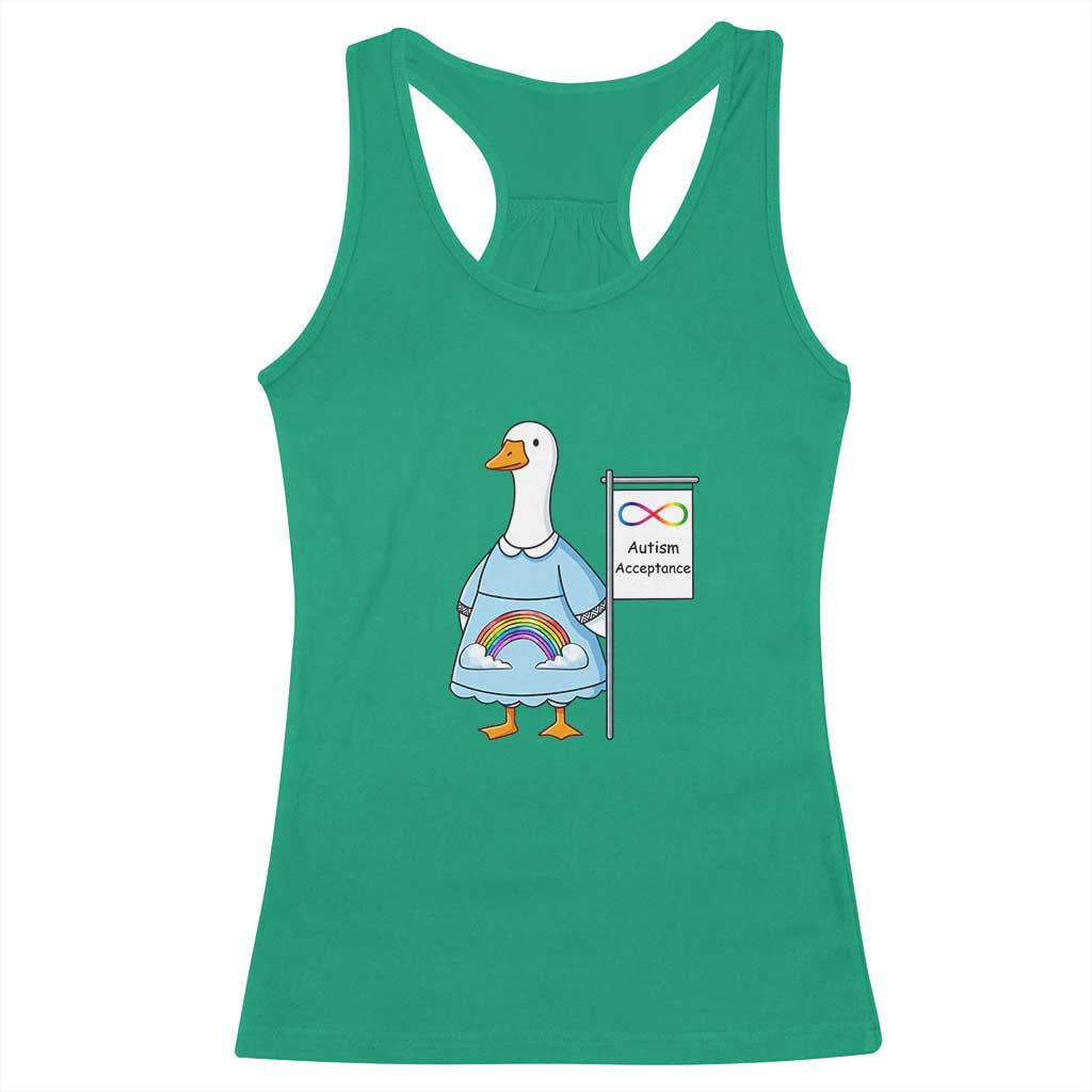Autism Acceptance Racerback Tank Top Neurodivergent Awareness Silly Goose Support