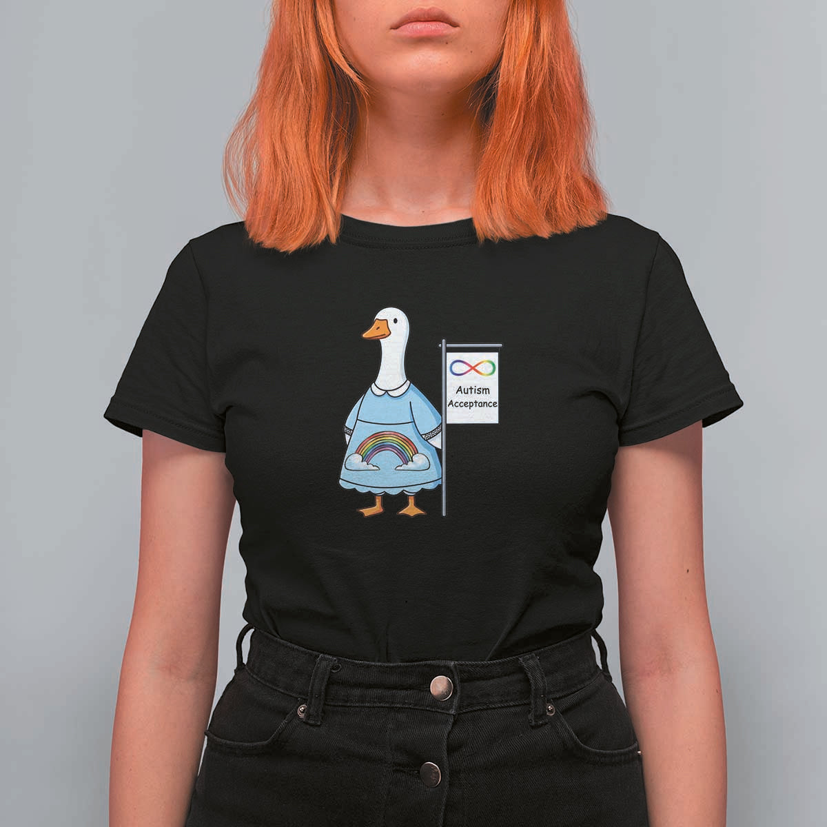 Autism Acceptance T Shirt For Women Neurodivergent Awareness Silly Goose Support