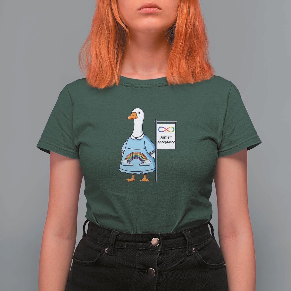 Autism Acceptance T Shirt For Women Neurodivergent Awareness Silly Goose Support