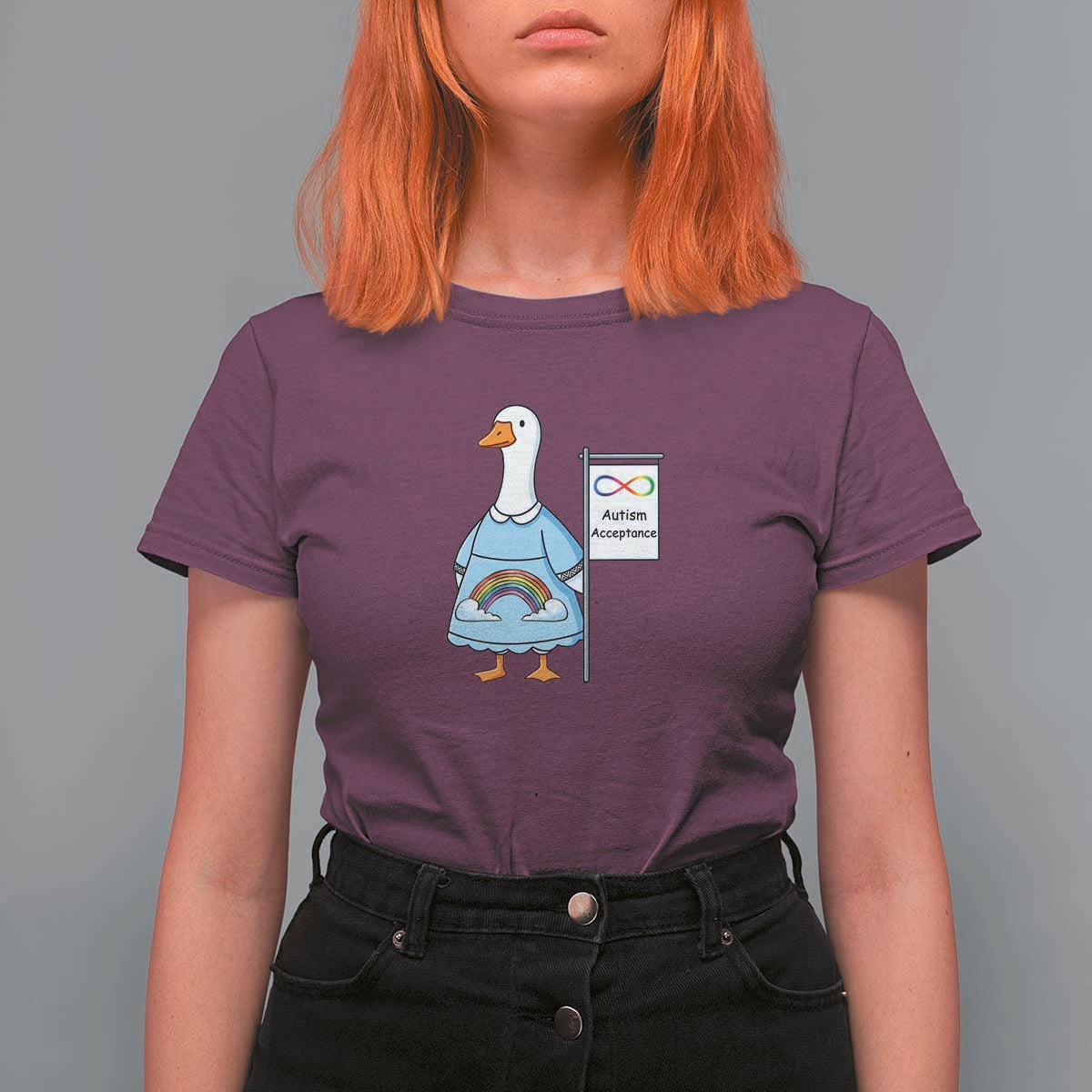 Autism Acceptance T Shirt For Women Neurodivergent Awareness Silly Goose Support