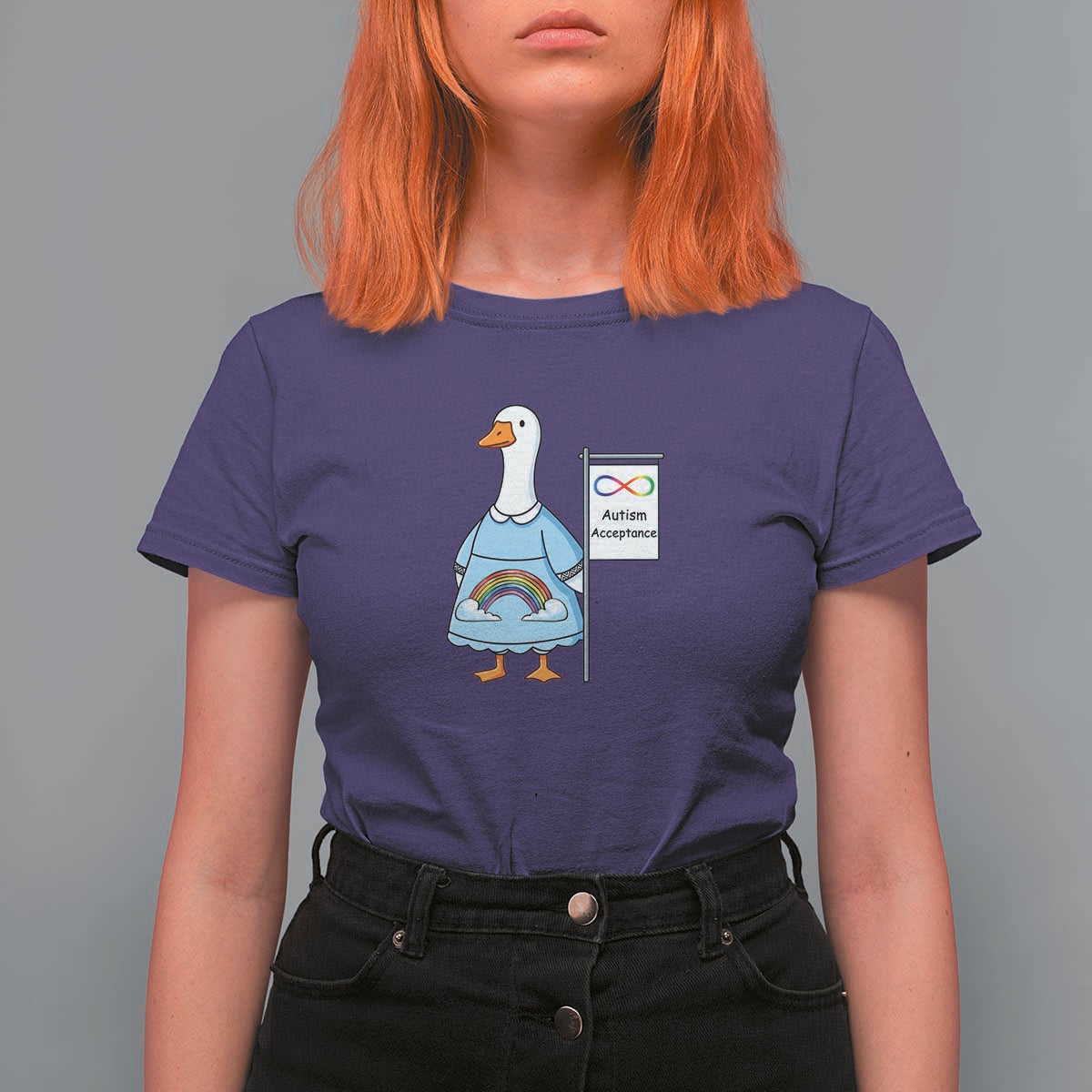 Autism Acceptance T Shirt For Women Neurodivergent Awareness Silly Goose Support